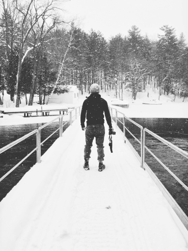 Port Carling, Muskoka, Ontario, winter, snow, bridge, photographer, iphoneography, black and white